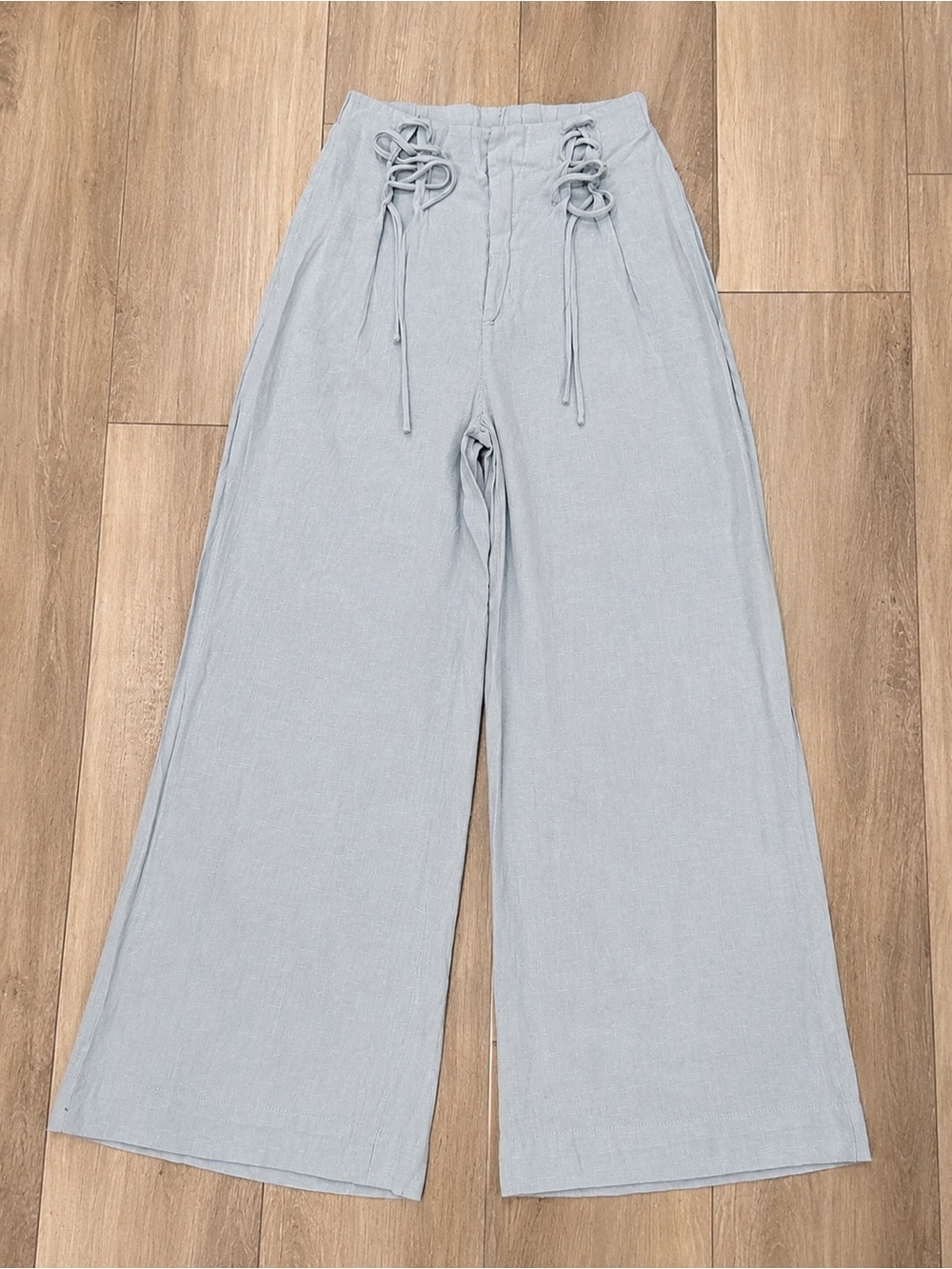 HYFVE Light Blue Lace Up Wide Leg Pants Size Small - Picture 2 of 2